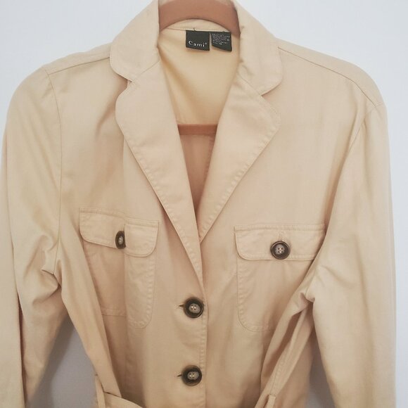 Cami Women's Banana Color Belted Safari Style Jacket  18 - Picture 2 of 12